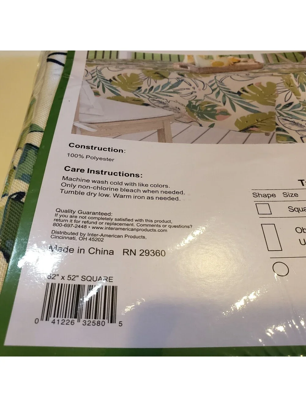 HD Designs Tropicana Tablecloth 52